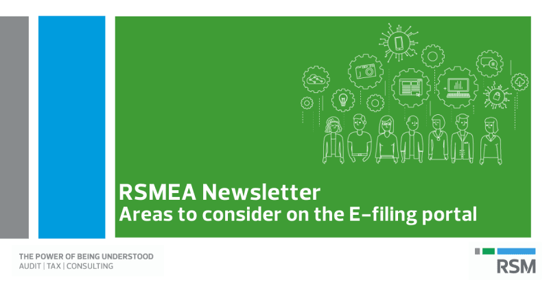 Areas to consider on the E-filing portal