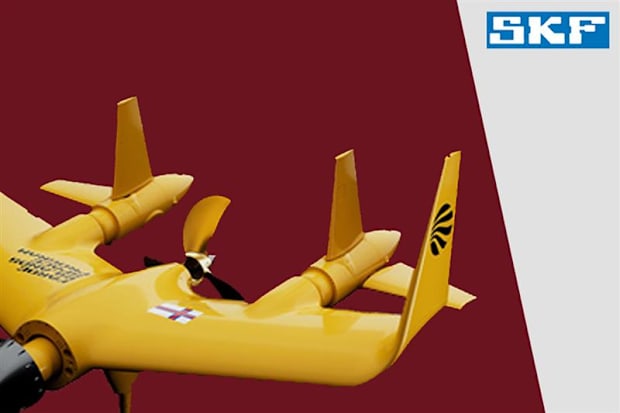 SKF Logo and yellow aeroplane