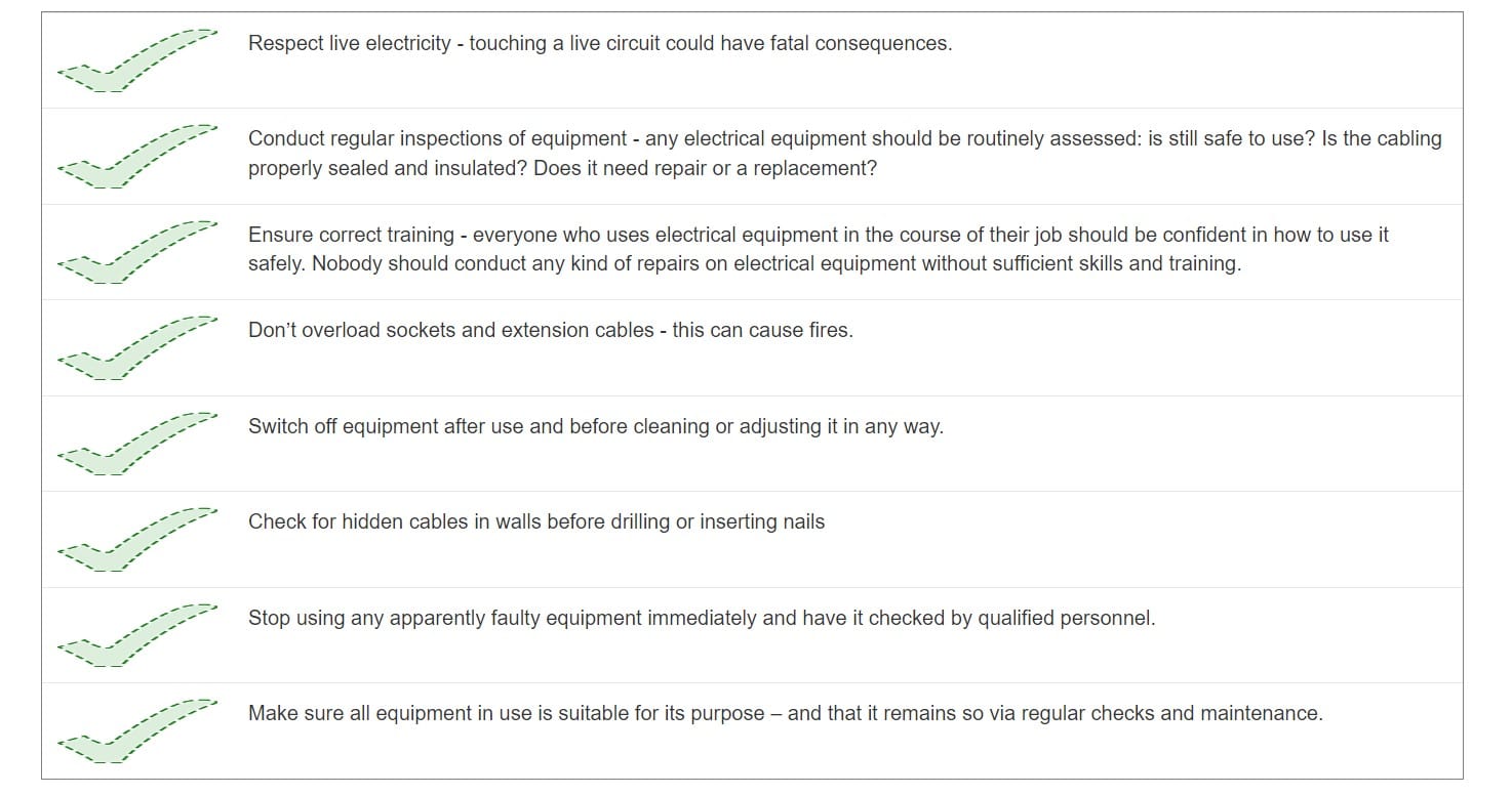 electrical safety checklist