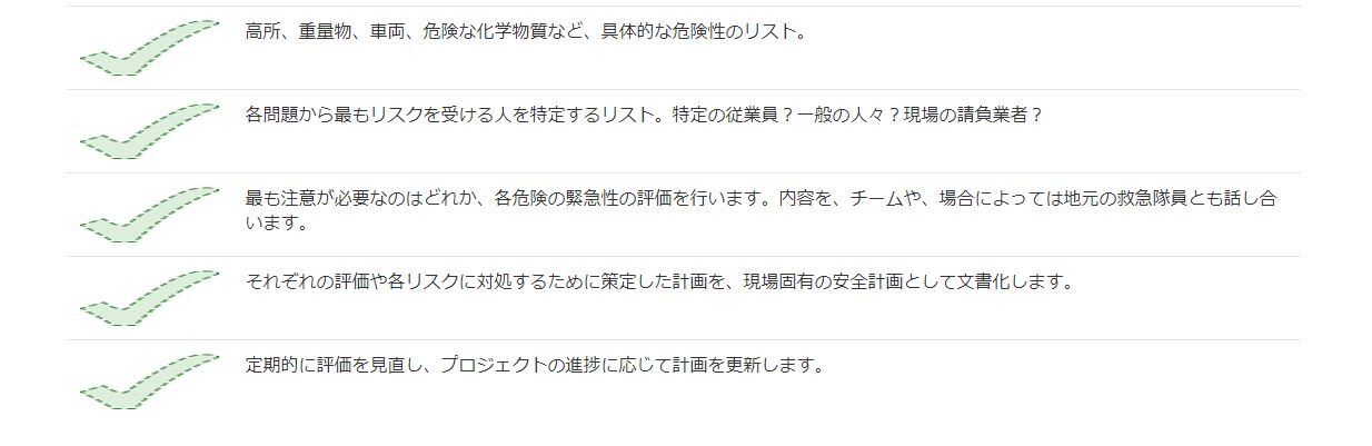 安全チェックリスト