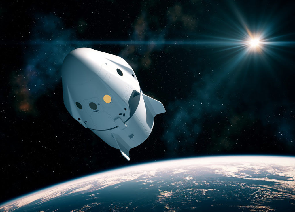 Capsula spaziale commerciale in orbita attorno al pianeta Terra