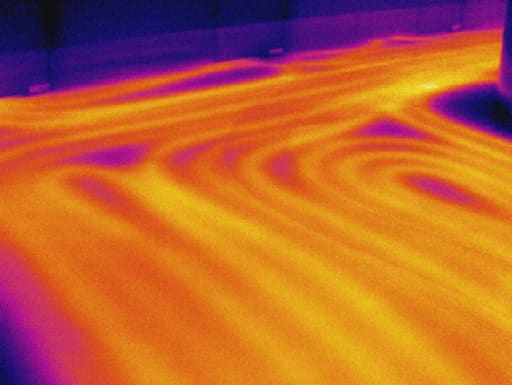 Thermal cameras detecting faults in radiant flooring