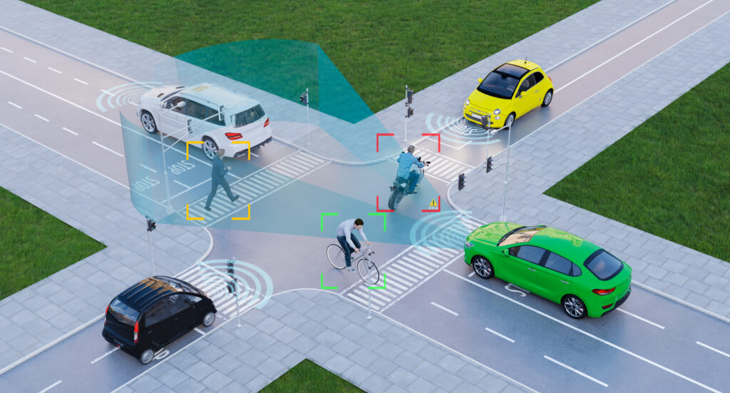 Visual representation of an intelligent traffic management system
