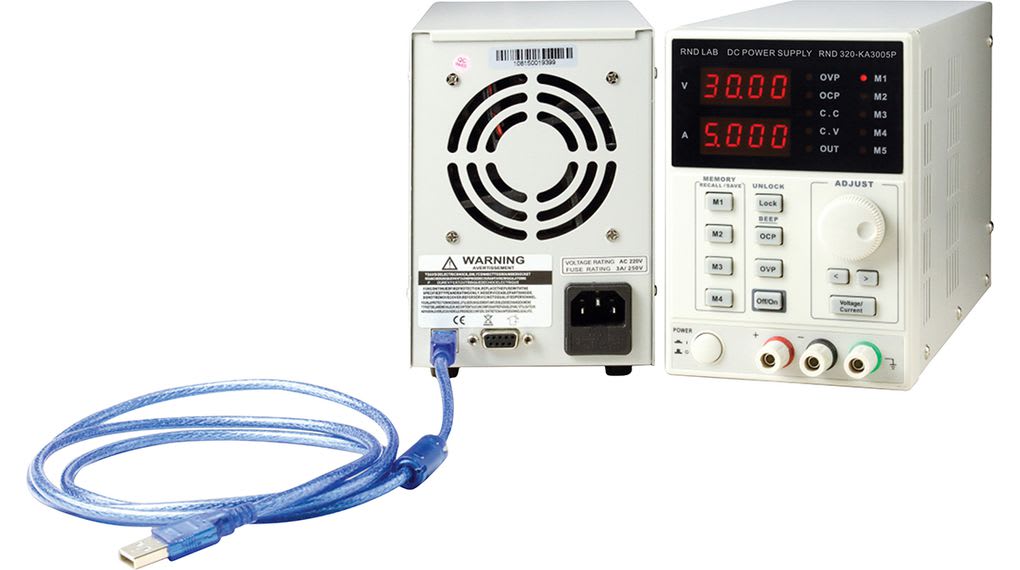 Alimentatore da banco digitale da laboratorio con cavo USB