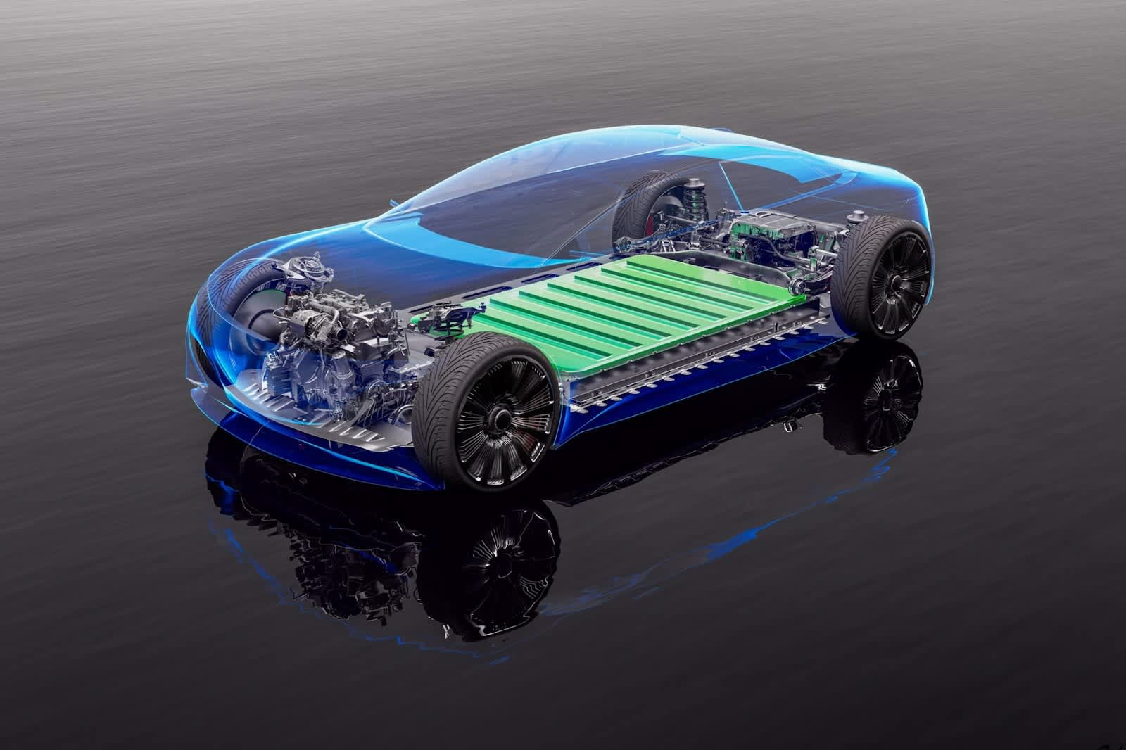 EV battery shown in a car