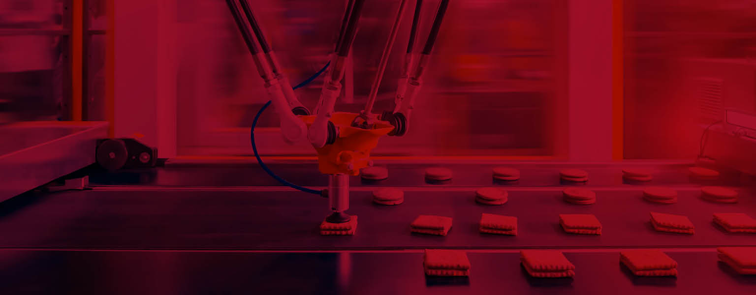Food on a production line