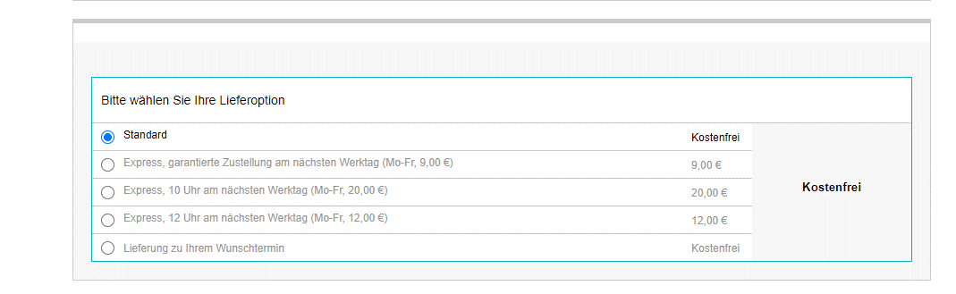 Lieferung zum Wunschtermin