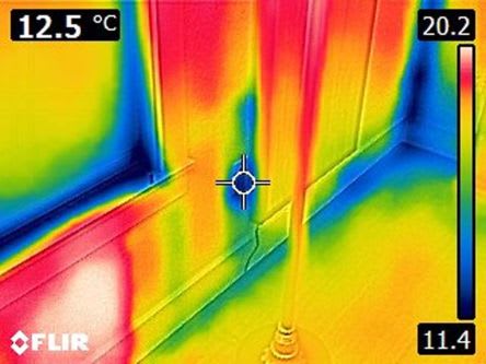 Detecting Heat Loss Outside building Using Thermal Camera Stock