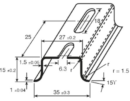 35mm Top Hat Slotted DIN Rail