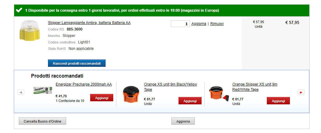 prodotti raccomandati