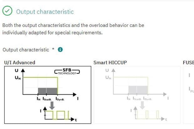 Screenshot of QUINT Power Selector