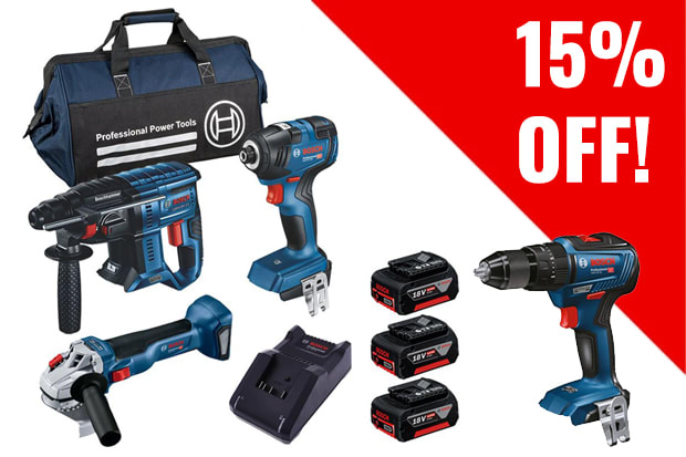 Bosch 18V 4-Piece Cordless Tool Kit