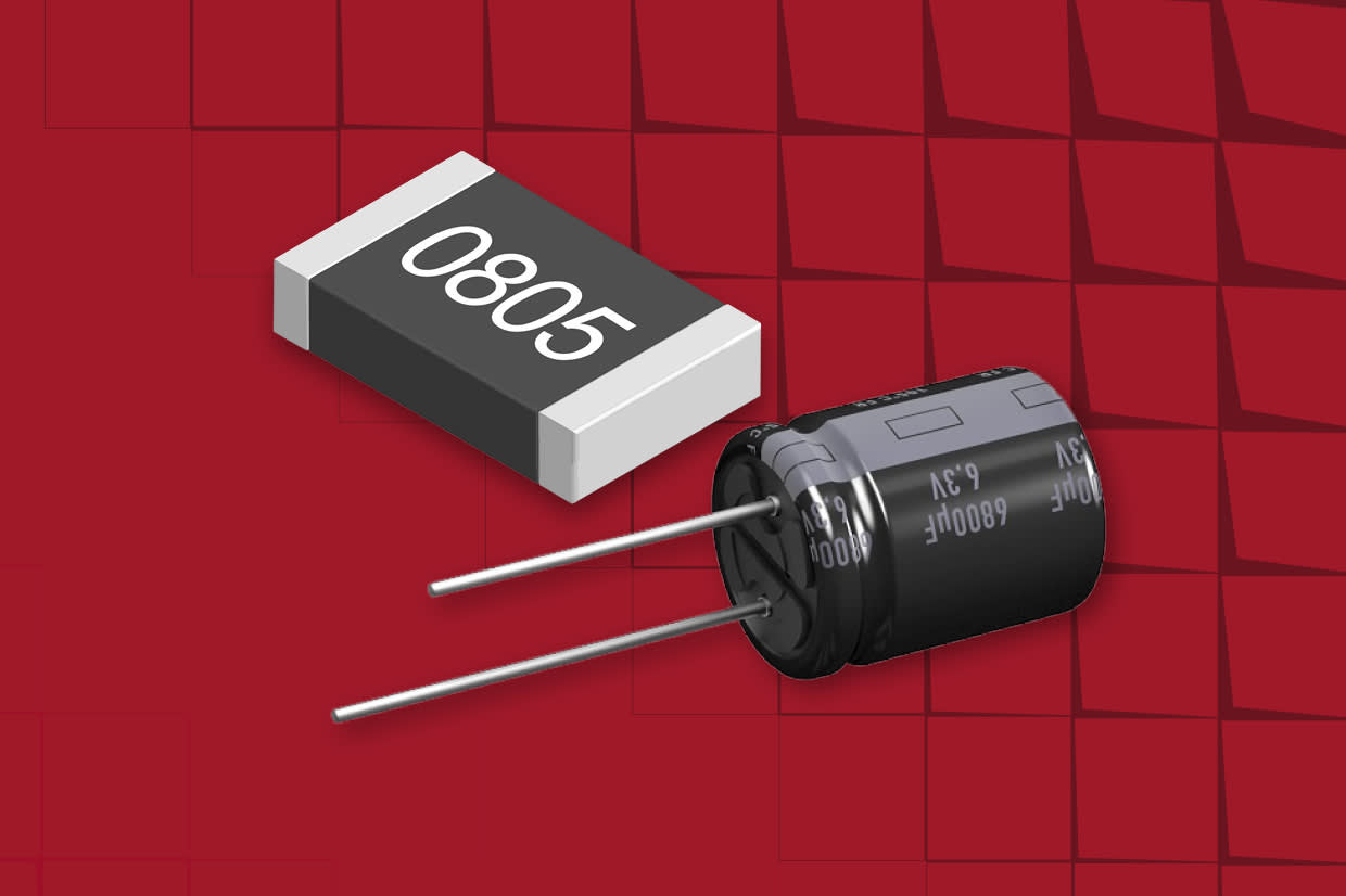 A Panasonic surface mount resistor on a burgandy background