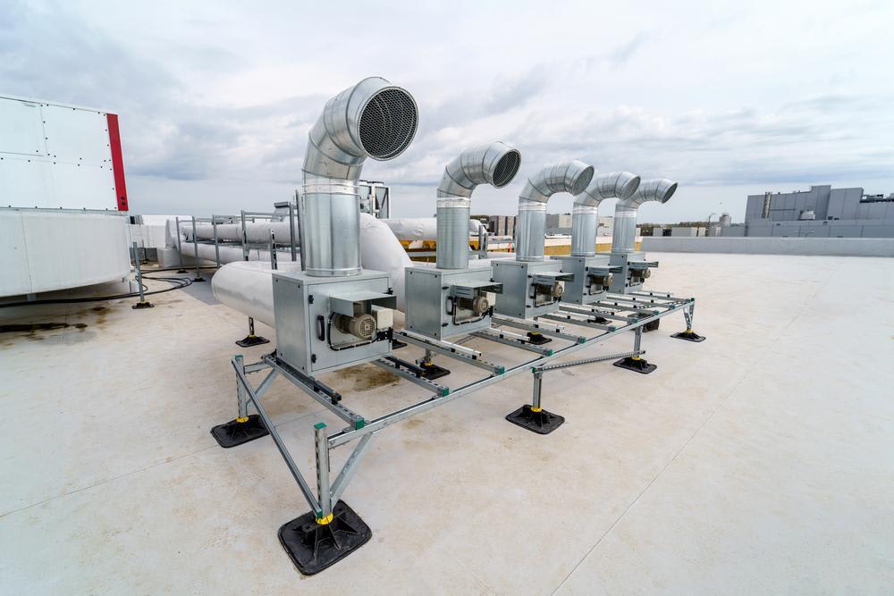  An HVAC system in operation on a rooftop