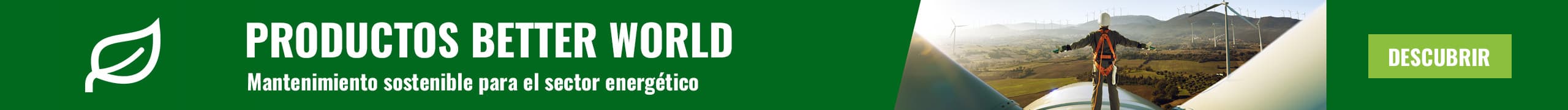 Hombre realizando tareas MRO en entorno de energía eólica