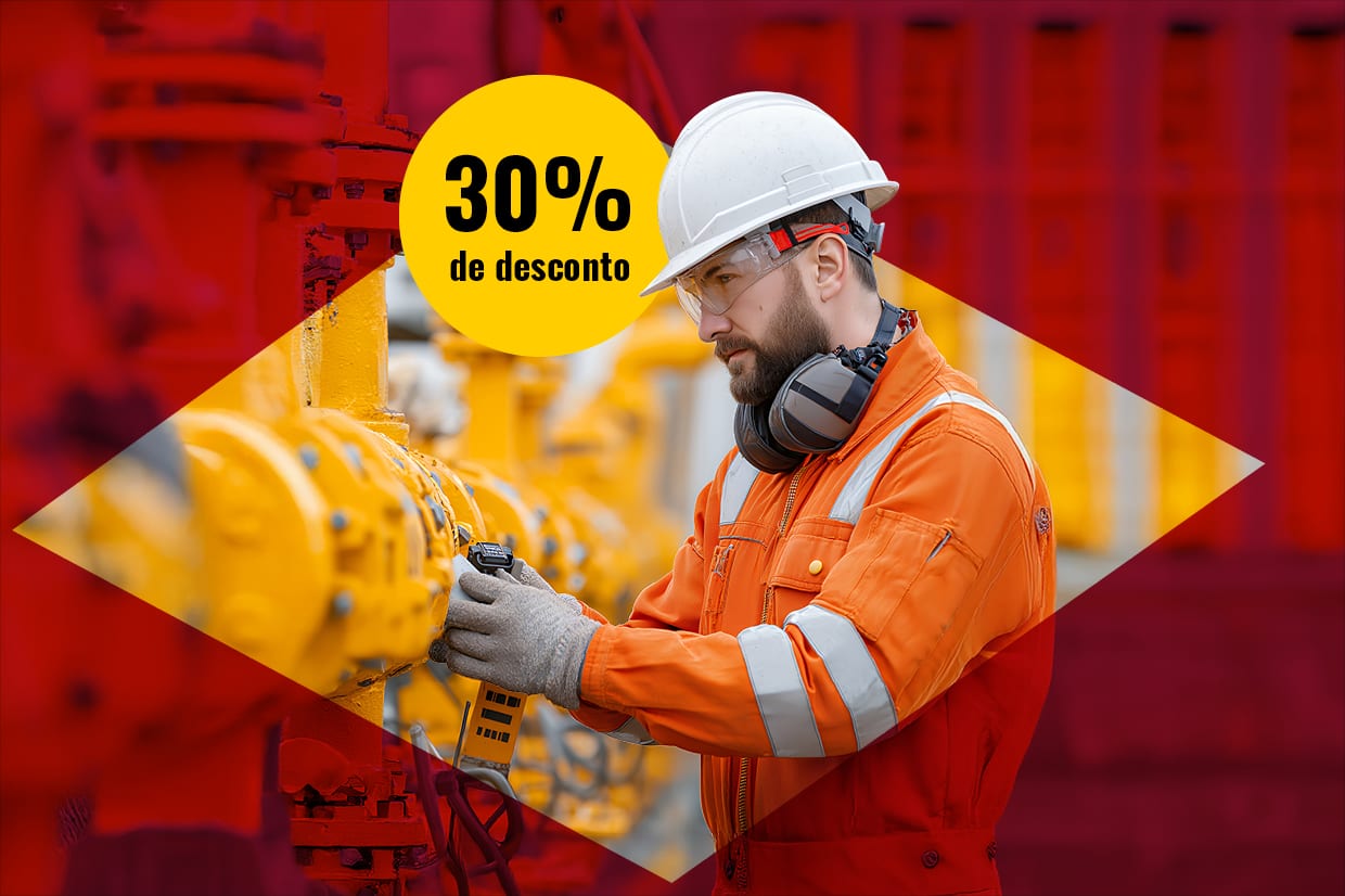 Operador com equipamentos de proteção individual