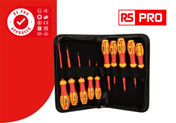 RS PRO 10 Piece VDE Electricians Screwdriver Set