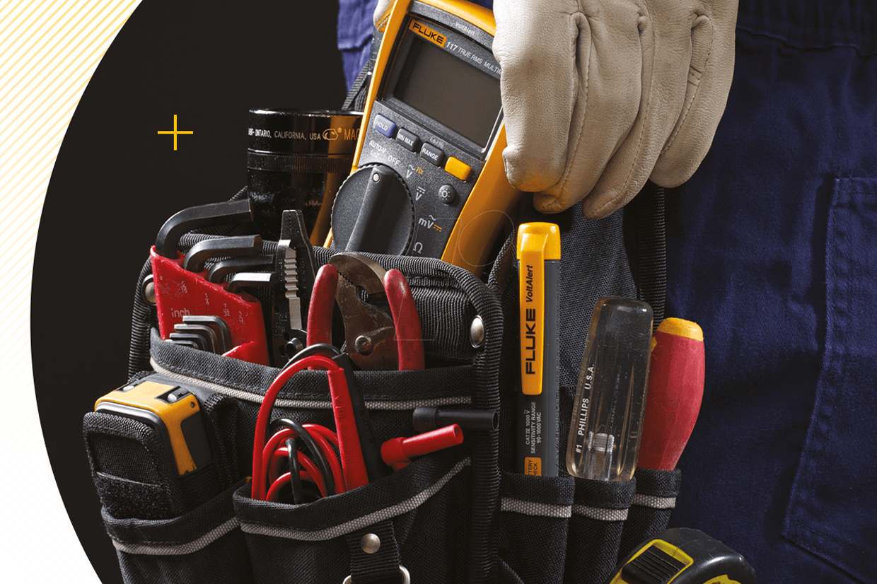 Bolsa de herramientas con equipos Fluke