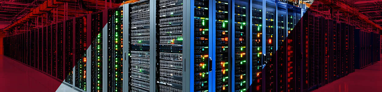 Image of a big control panel in a data centre