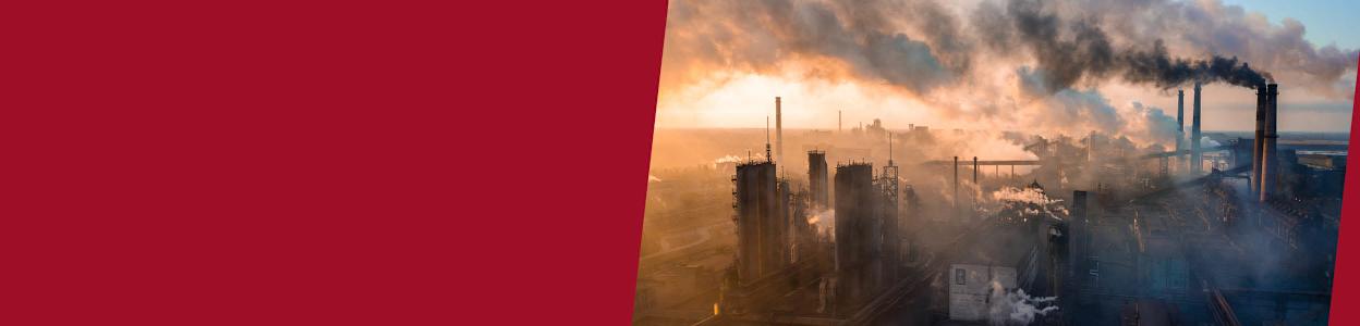 A factory producing large amounts of air pollution