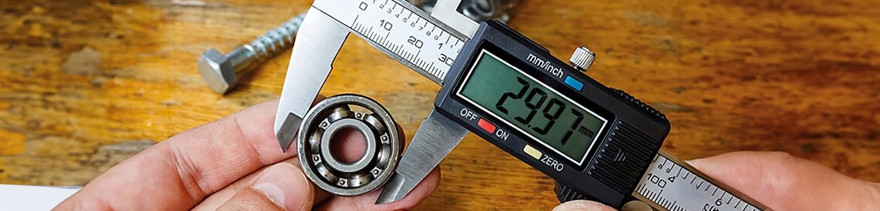 Measuring a Ball Bearing using a caliper