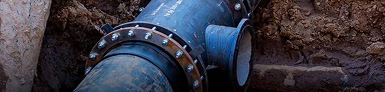 Exposed pipes in the ground