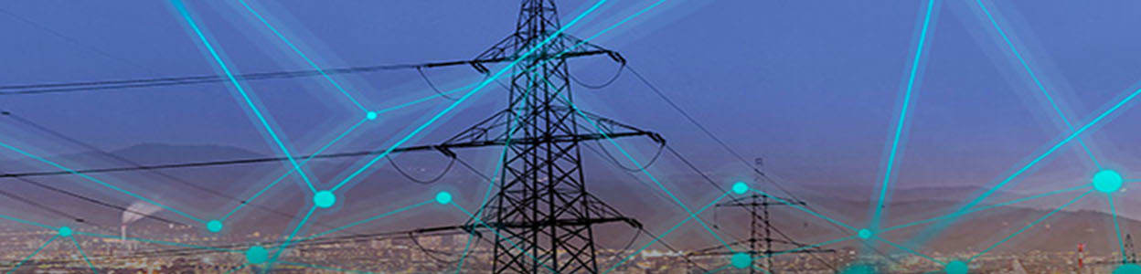 Power cables visible over a night sky