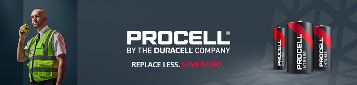 Image of procell hero banner, man with a walkie talkie in a hi vis