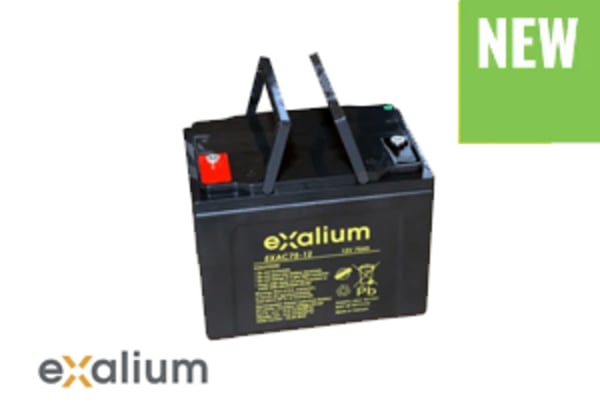 Exalium 12V M6 Lead Acid Battery, 75Ah