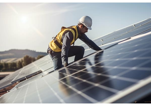 Aufbau der Solarenergie-Infrastruktur