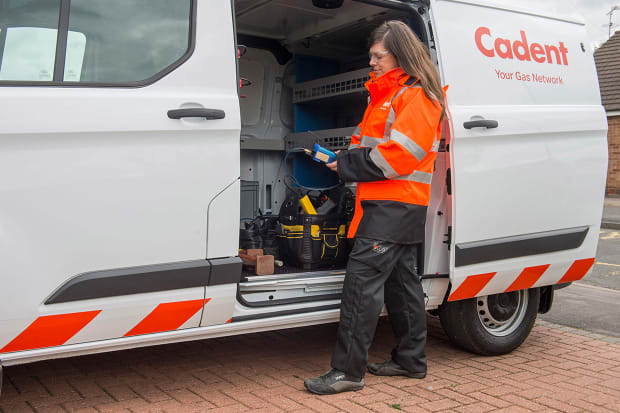 Cadent van and employee