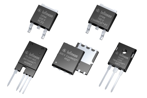 A range of discrete semiconductors from Infineon including CoolMOS and CoolSIC