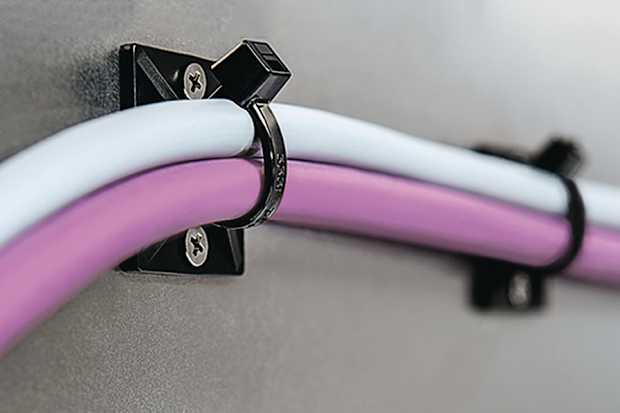 Image of cables attached to cable tie fixing