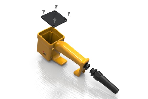 Handheld enclosure from ROSE Systemtechnik with handle and space for switches