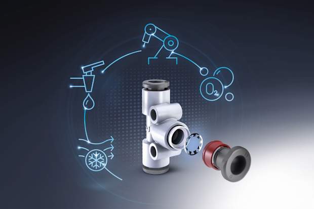 Raccordo GRIPfit in materiale biobased con anello inox e guarnizione sagomata per connessioni rapide e sicure