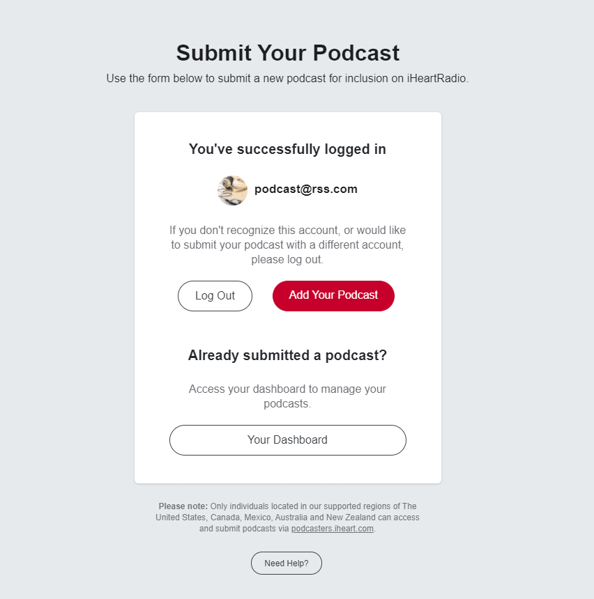 add a podcast to iheartradio