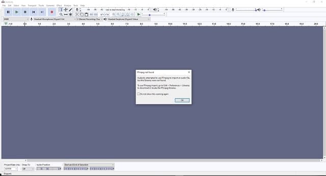 Audio File Generation Software FFMPEG Not Found