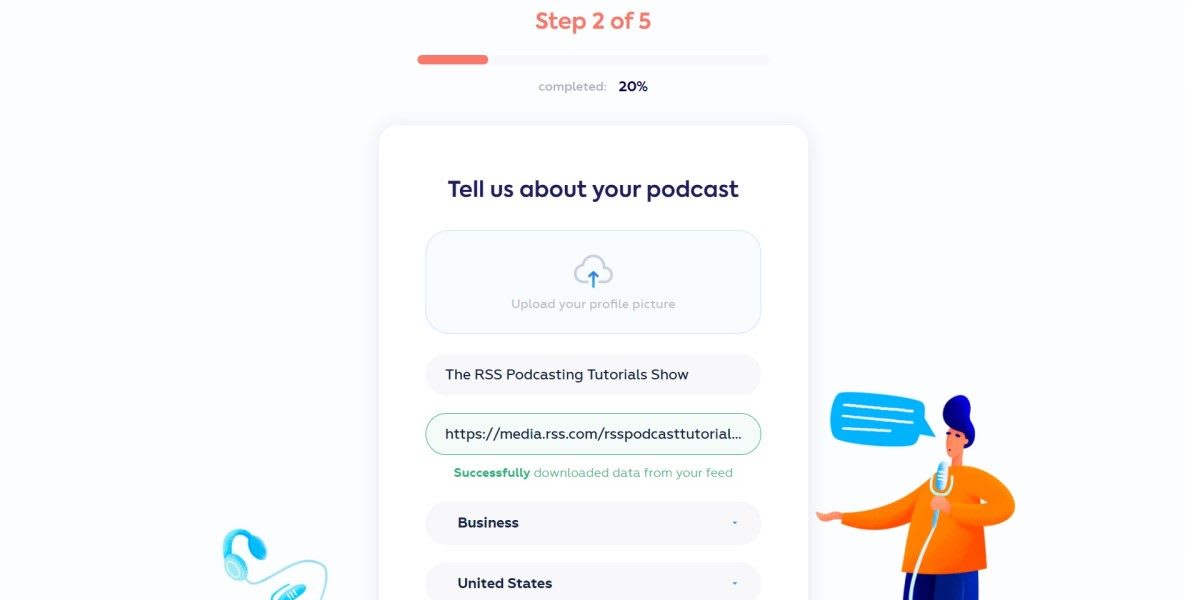 Make Money Podcasting With Podcorn Onboarding Step 2