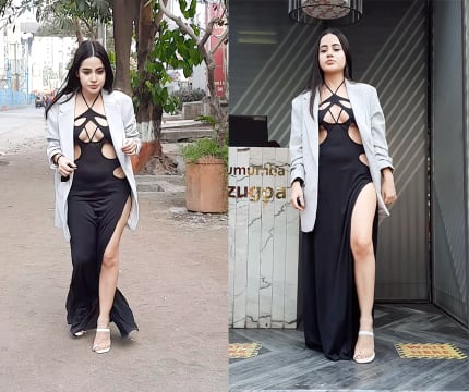 urfi Javed black Dress