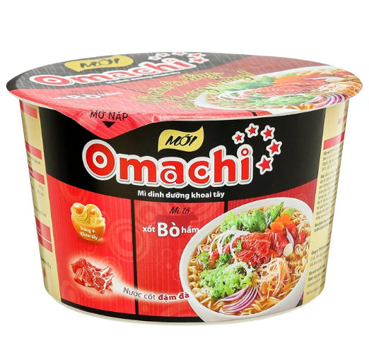 Mì Ly Omachi Xốt Bò Hầm 113g chính hãng Omachi