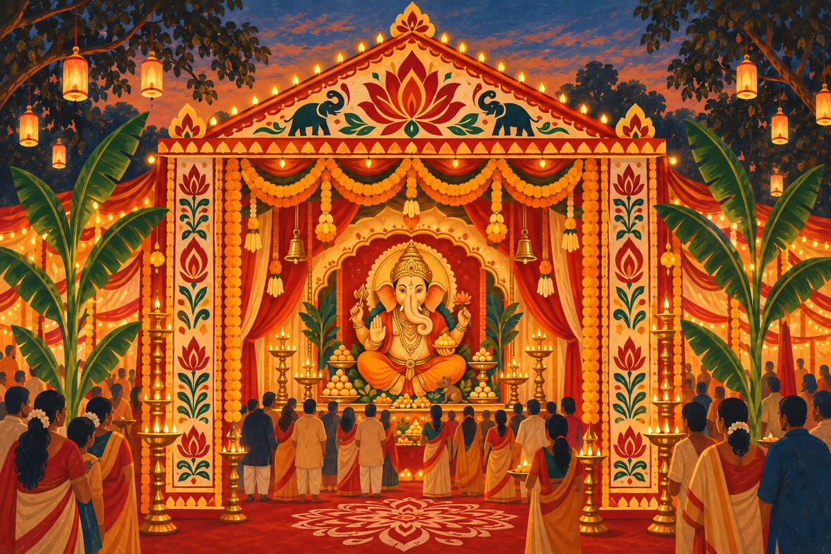Representative Durga Puja image, not a photo of Mayur Vihar Phase 1 Marathi Mitra Mandal