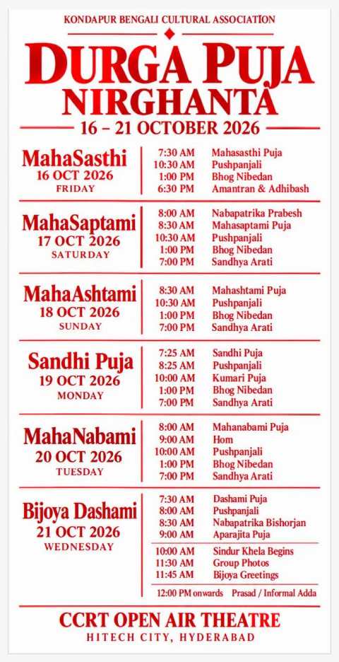 Kondapur Bengali Cultural Association Durga Puja 1