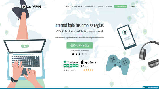 Página principal de Le VPN