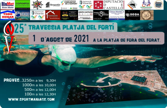 Cartel de la Travessia Platja del Forti