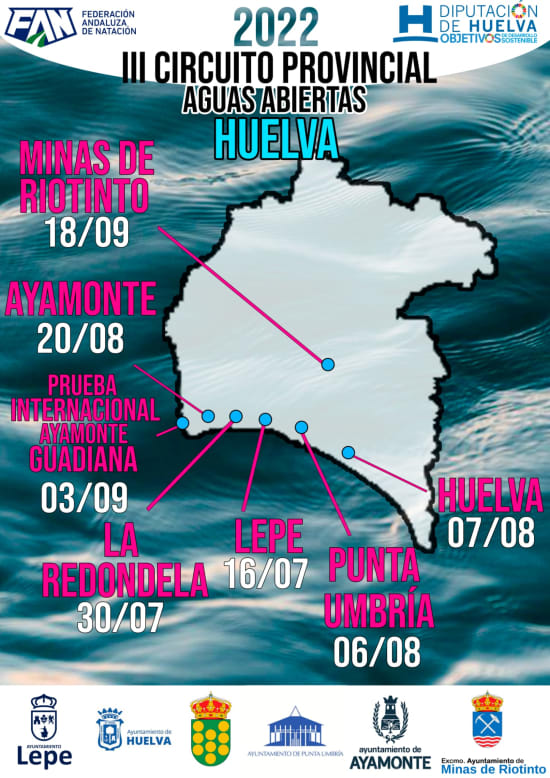 Cartel de la liga: III Circuito Provincial Aguas Abiertas Huelva 2022