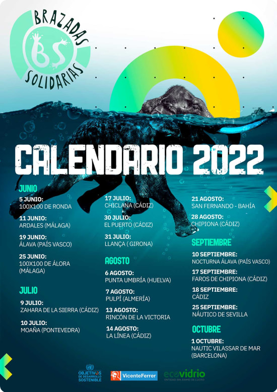 Cartel de la liga: Brazadas Solidarias 2022