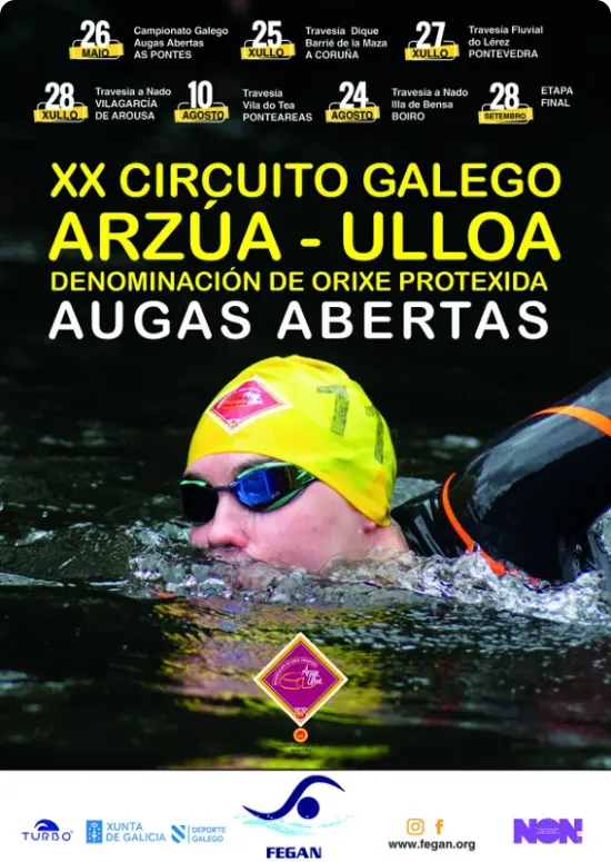 Cartel de la liga: XX Circuito Galego de Augas Abertas 2024