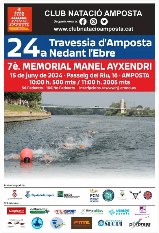 Cartel de la 24ª Travessia d'Amposta Nedant l'Ebre