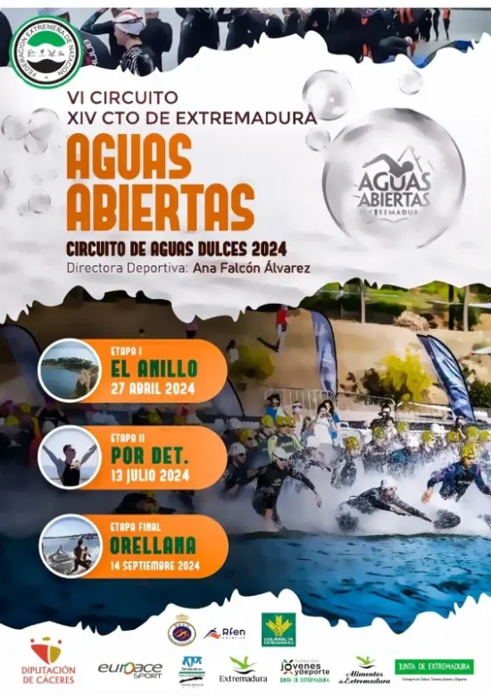 Cartel de la liga: XIV Cto de Extremadura Aguas Abiertas 2024