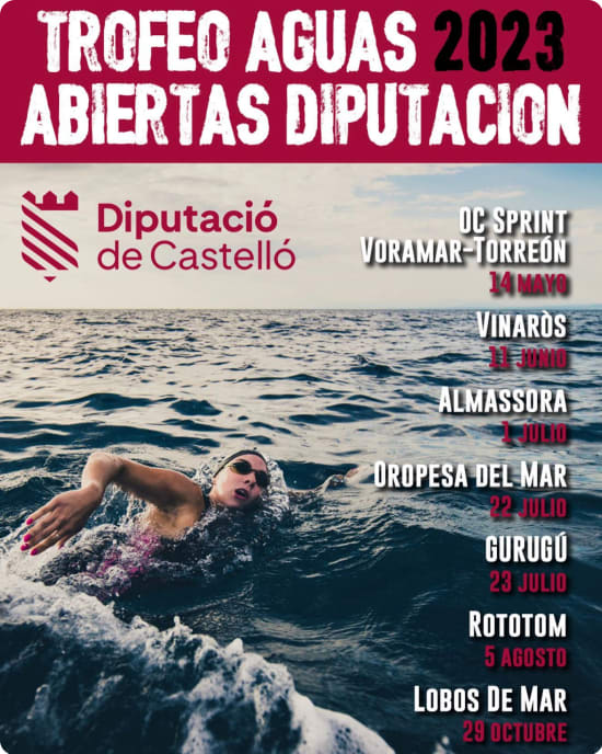 Cartel de la liga: VI Trofeo Aguas Abiertas Diputación de Castellón 2023